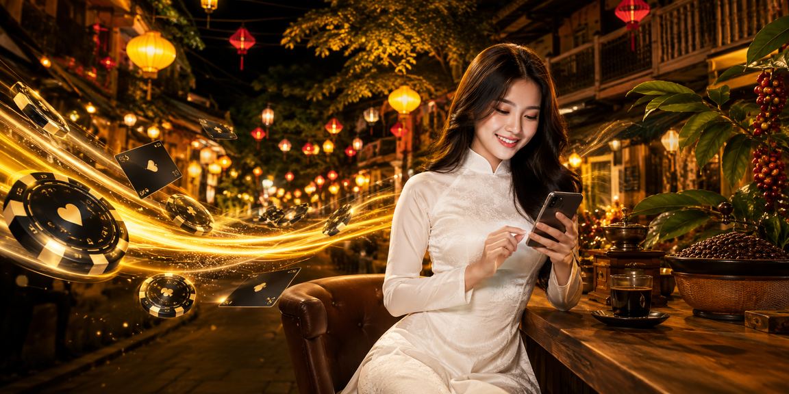Phụ nữ mặc áo dài sử dụng điện thoại đặt cược và chơi casino tại Hà Nội